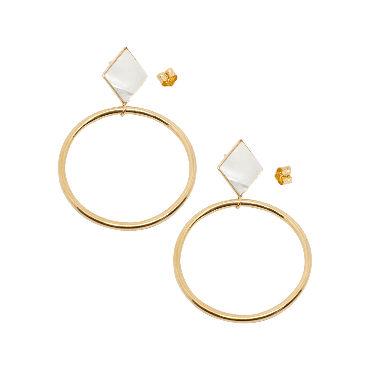 Rhombus Mother-of-Pearl Moon Earrings in venus penajewels