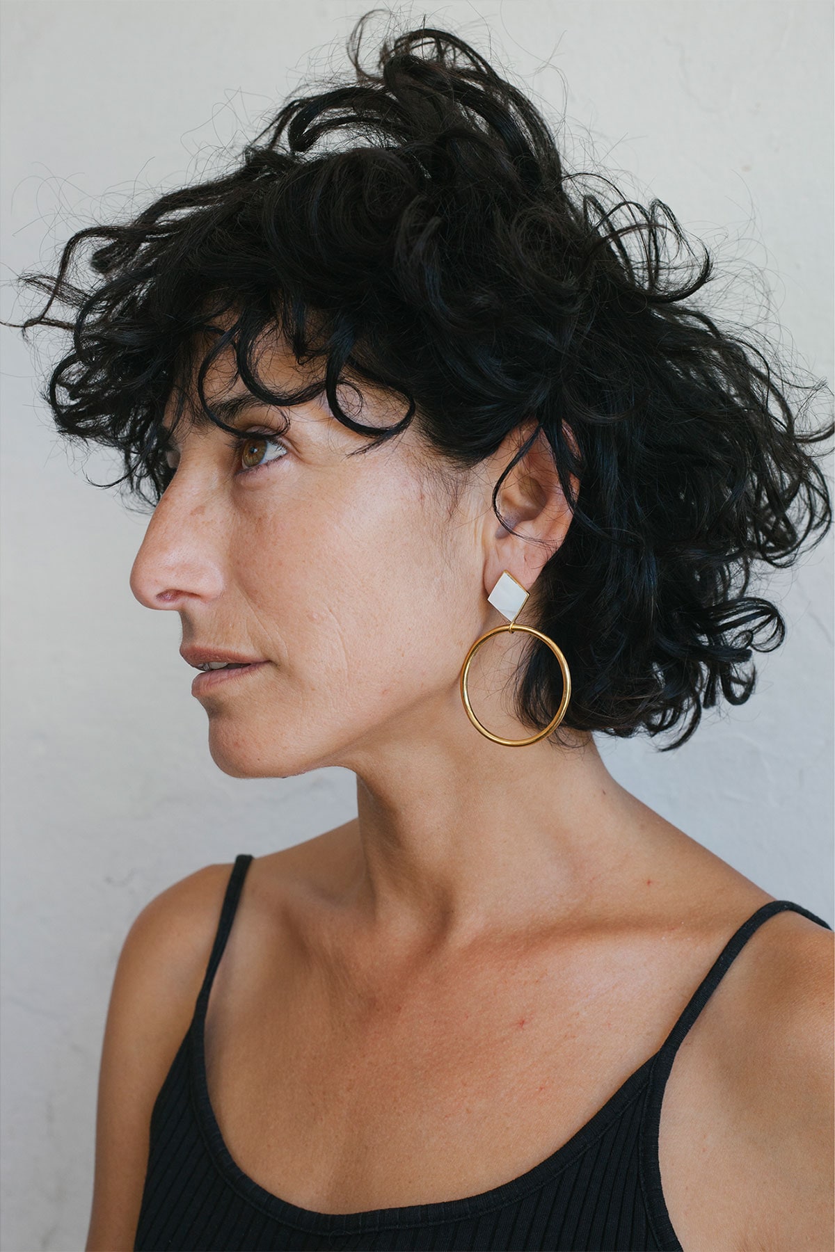 Rhombus Mother-of-Pearl Moon Earrings in venus penajewels