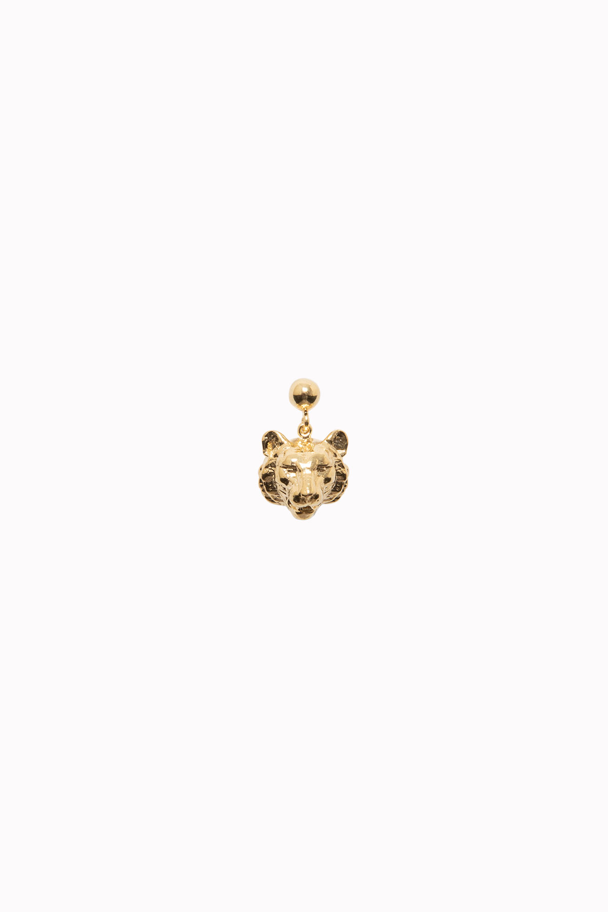 Ball and lion head earring