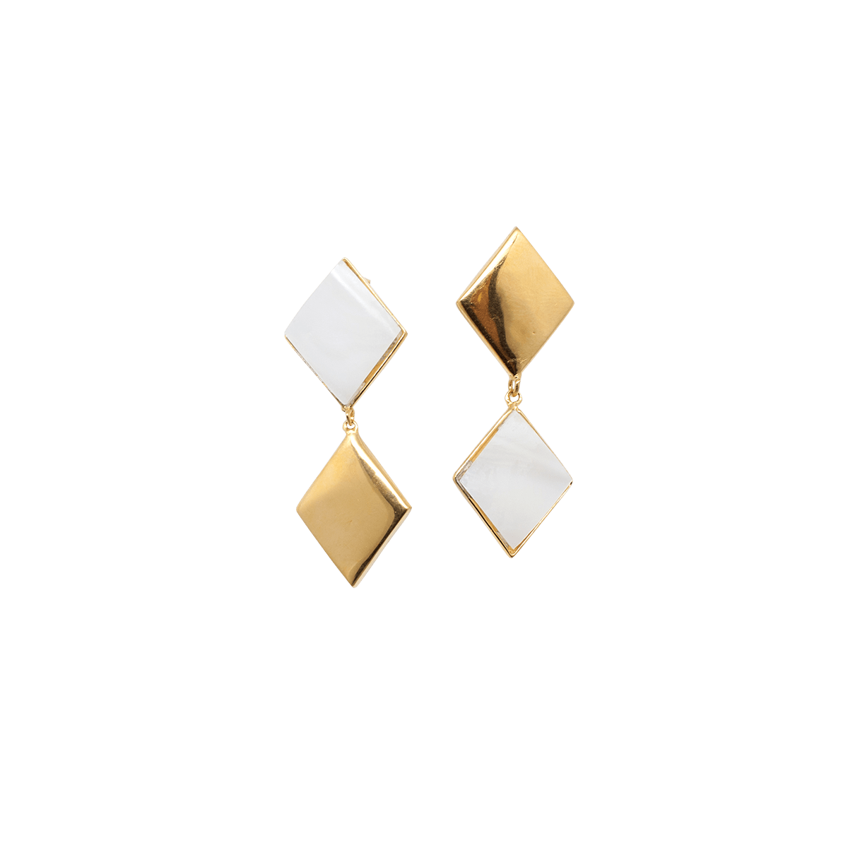 Rhombus Mother-of-Pearl Moon on Venus Earrings Penajewels